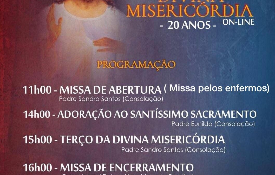 Comunidade Consolação divulga Festa da Divina Misericórdia 2021