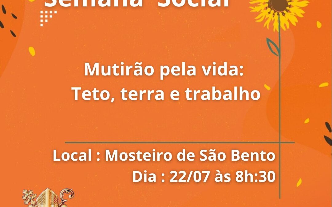 Arquidiocese da Paraíba realizará a Semana Social, para promover a solidariedade e o bem-estar comunitário.