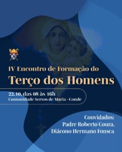 IV Encontro de Formação do Terço dos Homens promete reunir mais de 400 participantes.