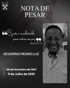 Nota de Pesar pelo falecimento do Sr. Severino Pedro LuzNota de Pesar