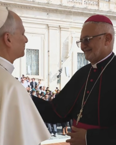 Dom Manoel Delson se encontra com o Papa Leão XIV durante audiência no Vaticano